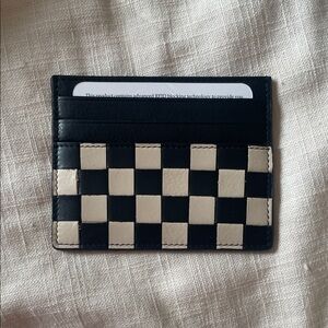 Checkered Black and Cream Card Holder
